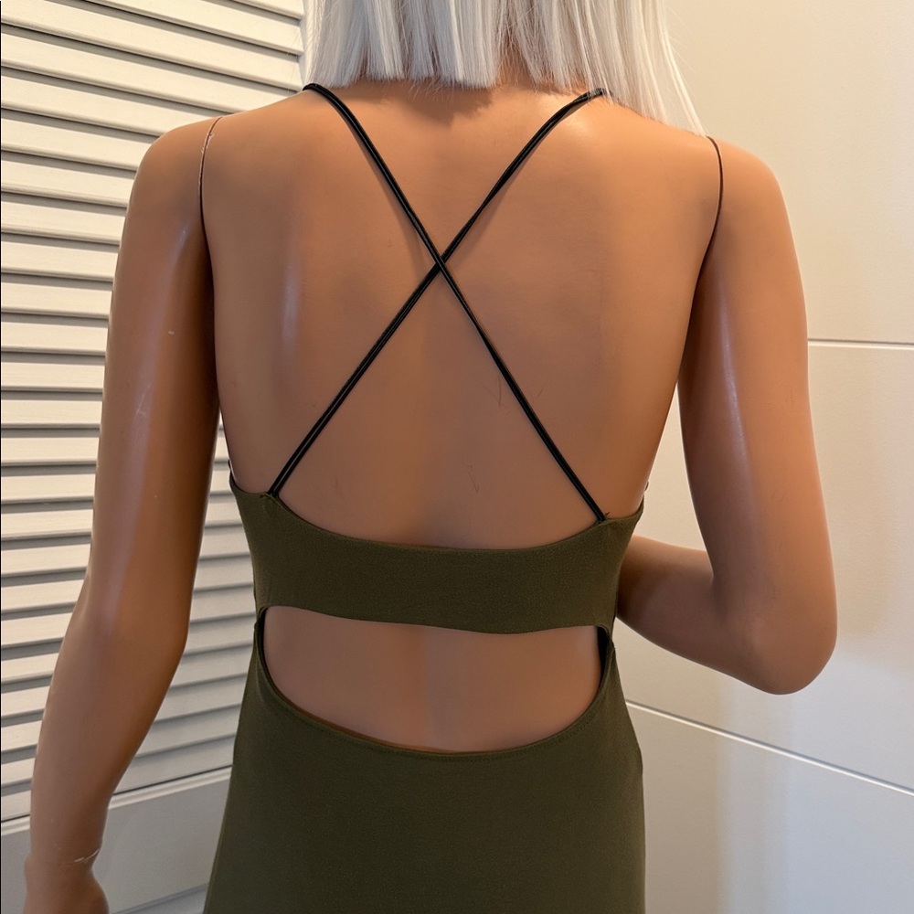 Alexander Wang T olive green T modal strapped cami small - Picture 13 of 15